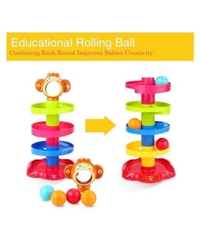 41d4x6wcusl Toy Imagine Ball Drop & Roll Ramp Game | Swirling Tower Toy with Balls for Kids Age 2-5 Years | Motor Skill Development Ball Activity Toy for Babies & Toddlers | Colorful Ball Drop Toy (Pack of 1)