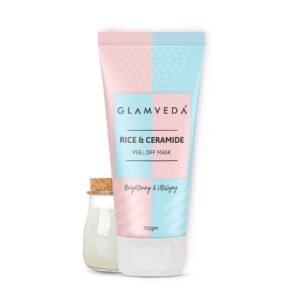 Glamveda Rice & Ceramide Korean Glass Skin Peel off Mask | Reduces Signs of Ageing | For Dry & Dull Skin Brightening & Even Tones Complexion | Peel off Face Mask for Men & Women | 100gm