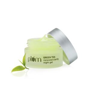 Plum Green Tea Renewed Clarity Night Gel Mini | Hydrates Skin & Fights Acne | Lightweight, Quick-Absorbing, Non-Sticky Gel Texture | Oily, Acne-Prone Skin | 100% Vegan(15ml)
