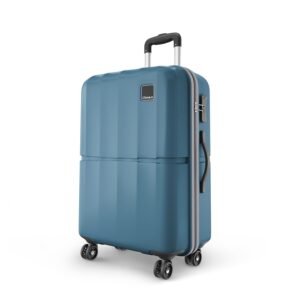 Safari Genius Theo 8 Wheels 76cm Large Size Check-in Trolley Bag, Hard Case Polycarbonate, 360 Degree Wheeling Luggage, Suitcase for Travel, Trolley Bags for Travel, Pearl Blue
