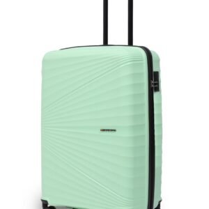 MOVE-MEANT Travel Crew Small Cabin 55Cm Suitcase 8 Wheels Number Lock Poly Carbonate HPS Green Trolley Bag for Men & Women | 360 Degree Wheeling System Luggage | Trolley Bags for Travel