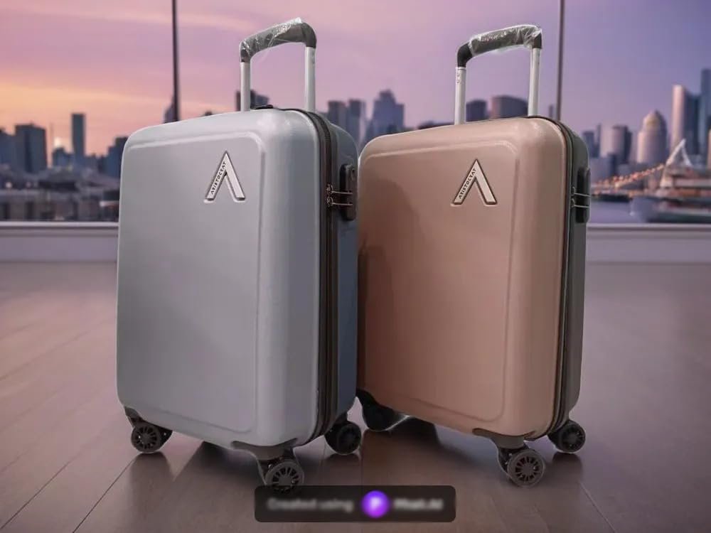 51bqe88fkl. sl1000 Aristocrat Chromium Cabin 55 Cm(Small) 8 Wheels Trolley Bags for Travel Hard Case Luggage, Lightweight Bag with Combination Lock & Robust Trolley with 5 Years Warranty (Brown)