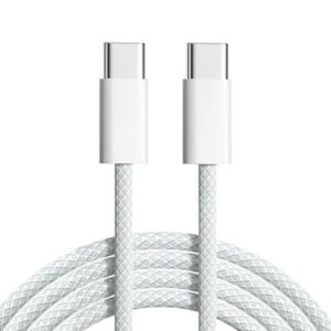 EDNITA Original USB-C to C Type 1M Fast Charging Cable (Apple MFi Certified) for iPhone 16/16 Pro/Max/15/15 Pro/Max/Samsung Galaxy S24/S23/S22/S21/iPad & More-White-Pack Of 1