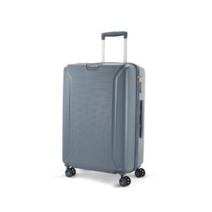 American Tourister Medium Robotech with TSA Lock & 8 Wheel, 67 CM Hard PC Check-in Suitcase for Travel/Trolley Bag for Travel/Travel Bag with Double Wheel for Women & Men - Cadet Blue