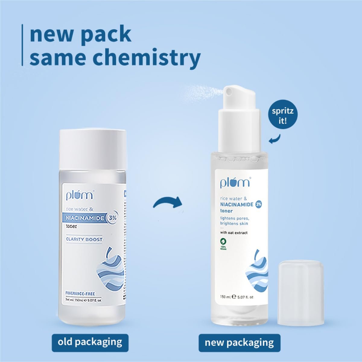 51Q67bLa4VL. SL1200 Plum 3% Niacinamide & Rice Water Face Toner | Alcohol-Free Toner for Oily Acne Prone Dry Combination Skin | Pore Tightening & Glowing Skin |Fades Blemishes, Brightens & Smoothens | Women & Men | 150ml