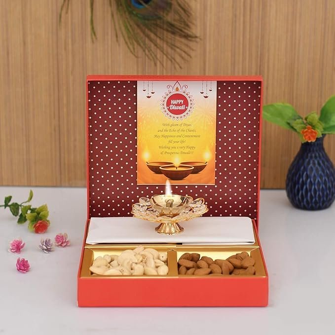 51fkwl2ta8l CraftVatika Diwali Gift Hamper Box, Diwali Decoration for Home, diwali gifts for family and friends, Dry-Fruits, Healthy Snacks, Healthy Gourmet Snacks Gift Pack, Wholesome Corporate Gifting
