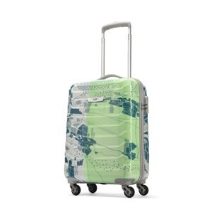 Skybags Cabin Trooper 55 Cms Small Abs Hardshellsided 4 Wheels Spinner Printed Luggage/Inline Suitcase/Trolley Back (Pale Green), Large