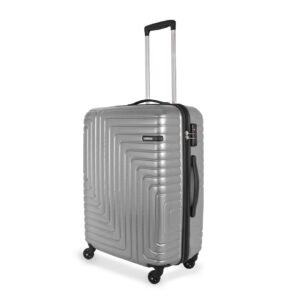 American Tourister Large Ivy Nxt 79CM 4 Spinner Wheels Hard Luggage Polycarbonate Check-in Trolley Bags for Travel with Mounted TSA Lock for Unisex - Silver
