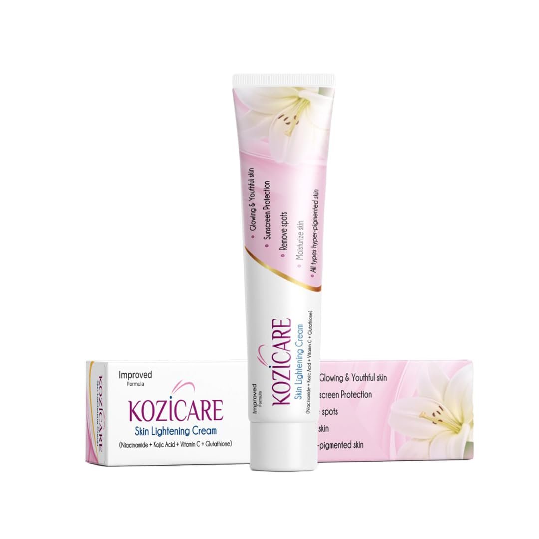 Kozicare Skin Lightening Non-Sticky Cream Lotion | Enriched with 3% Kojic Acid, 1% Alpha Arbutin, 1% Glutathione, 2% Niacinamide, 2% Vitamin C | Best for Melasma, Pigmentation, Dark/Age Spots, Uneven Skin Shade - 15gm (New Formula) Kozicare Skin Lightening Non-Sticky Cream Lotion | Enriched with 3% Kojic Acid, 1% Alpha Arbutin, 1% Glutathione, 2% Niacinamide, 2% Vitamin C | Best for Melasma, Pigmentation, Dark/Age Spots, Uneven Skin Shade - 15gm (New Formula)