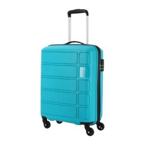 Kamiliant by American Tourister Cabin Harrier 56 Cms Small Polypropylene (Pp) Hard Sided 4 Wheeler Spinner Suitcase Luggage (Coral Blue)