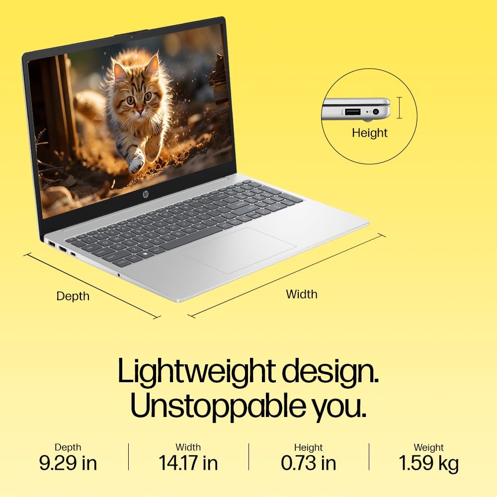 61 Cw56LTlL. SL1000 HP 15, AMD Ryzen 3 7320U (8GB LPDDR5, 512GB SSD) FHD, Anti-Glare, Micro-Edge, 15.6/39.6cm, Win 11, Office 21, Silver, 1.59kg, fc0154AU, AMD Radeon Graphics, 1080p FHD Camera Laptop