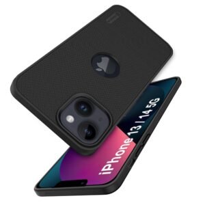 TOUCCH Liquid Silicone Case Cover for Apple iPhone 13/ iPhone 14| Shock Proof Design & 360 Degree Protection| Premium Soft Black Cover for Apple iPhone 13/ iPhone 14 | Silicone Sand Blast - Black