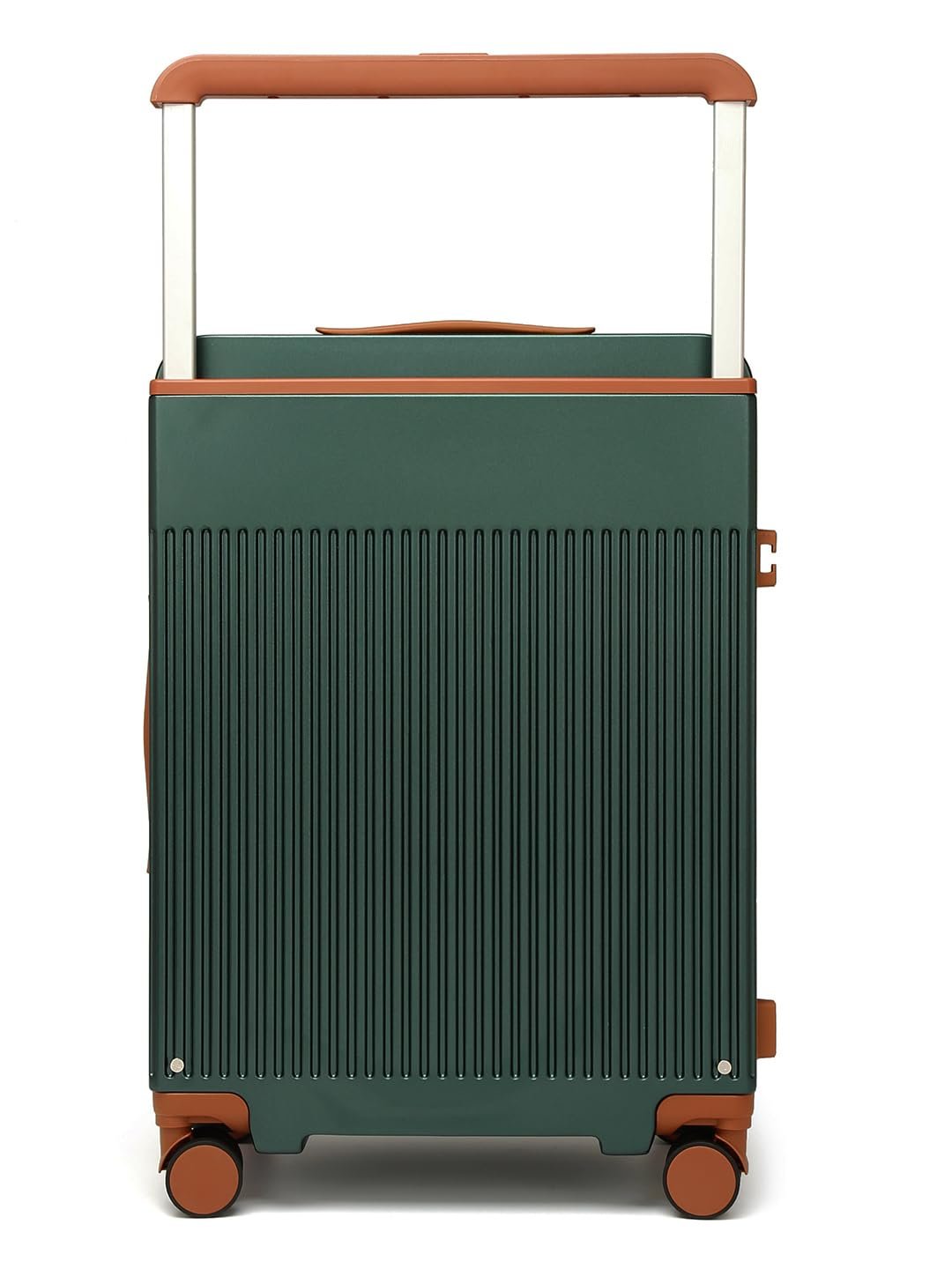 613oG5RengL. SL1440 FUR JADEN The Aviator 55cm German Polycarbonate Travel Luggage Cabin Suitcase with 8 StealthTech Silent Shock Absorbing Wheels, TSA Lock & Aerospace Grade Wide Trolley (Forest Green, Cabin 20)