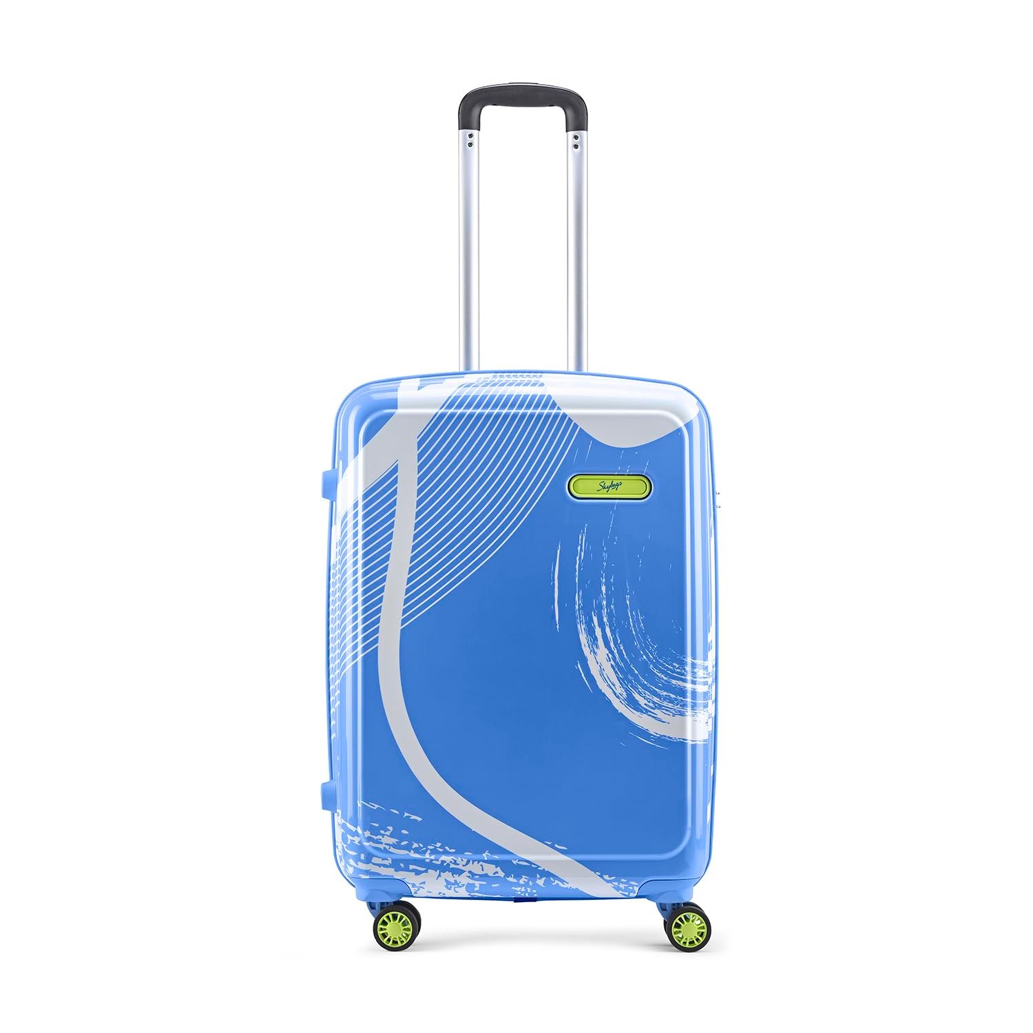 614JgiODRzL. SL1500 Skybags Splash Set (55+65+75 cm) | Printed Luggage Trolley Set with 8 Wheels and in-Built Combination Lock | Unisex (Blue)