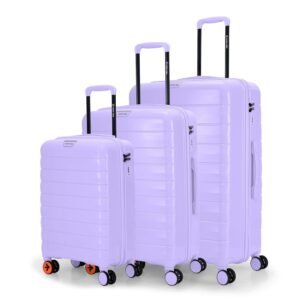 Nasher Miles Vienna Hard-Sided Polypropylene Luggage Set Of 3 Purple Spinner Trolley Bags (55,65 & 75 Cm) 8 Wheels Small,Medium & Large For Travel Suitcase