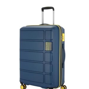 Kamiliant American Tourister Medium Harrier Zing 68 Cms Check-in (Pp) Hard Sided 8 Wheels Spinner Luggage/Suitcase/Trolley Bag (Navy) (Double Wheel), Navy Blue
