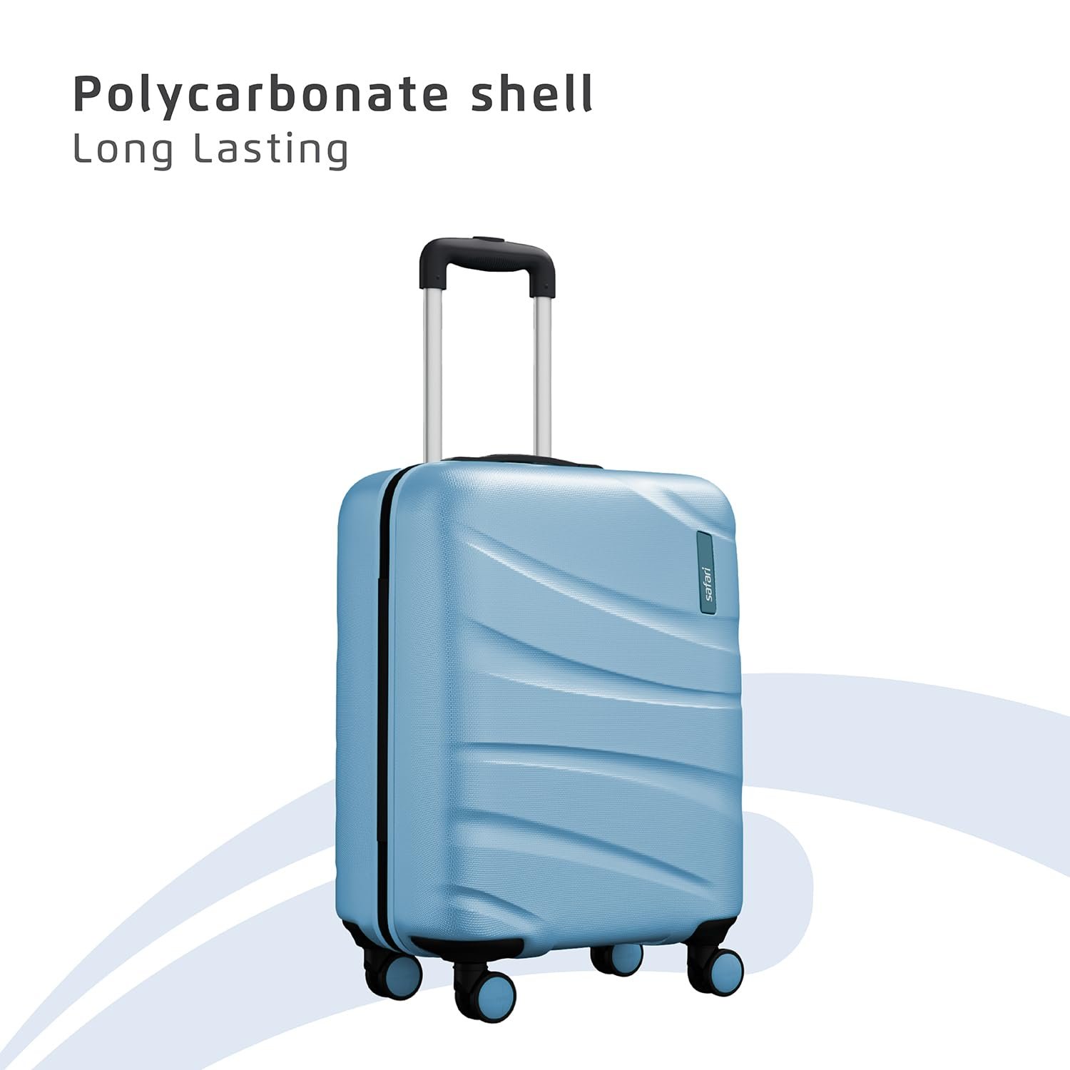 61Bgzt5xiyL. SL1500 Safari Cabin Polycarbonate (Pc) Persia Hardside Small Size 4 Spinner Wheels Carry-On Luggage Pearl Blue Color 55Cm