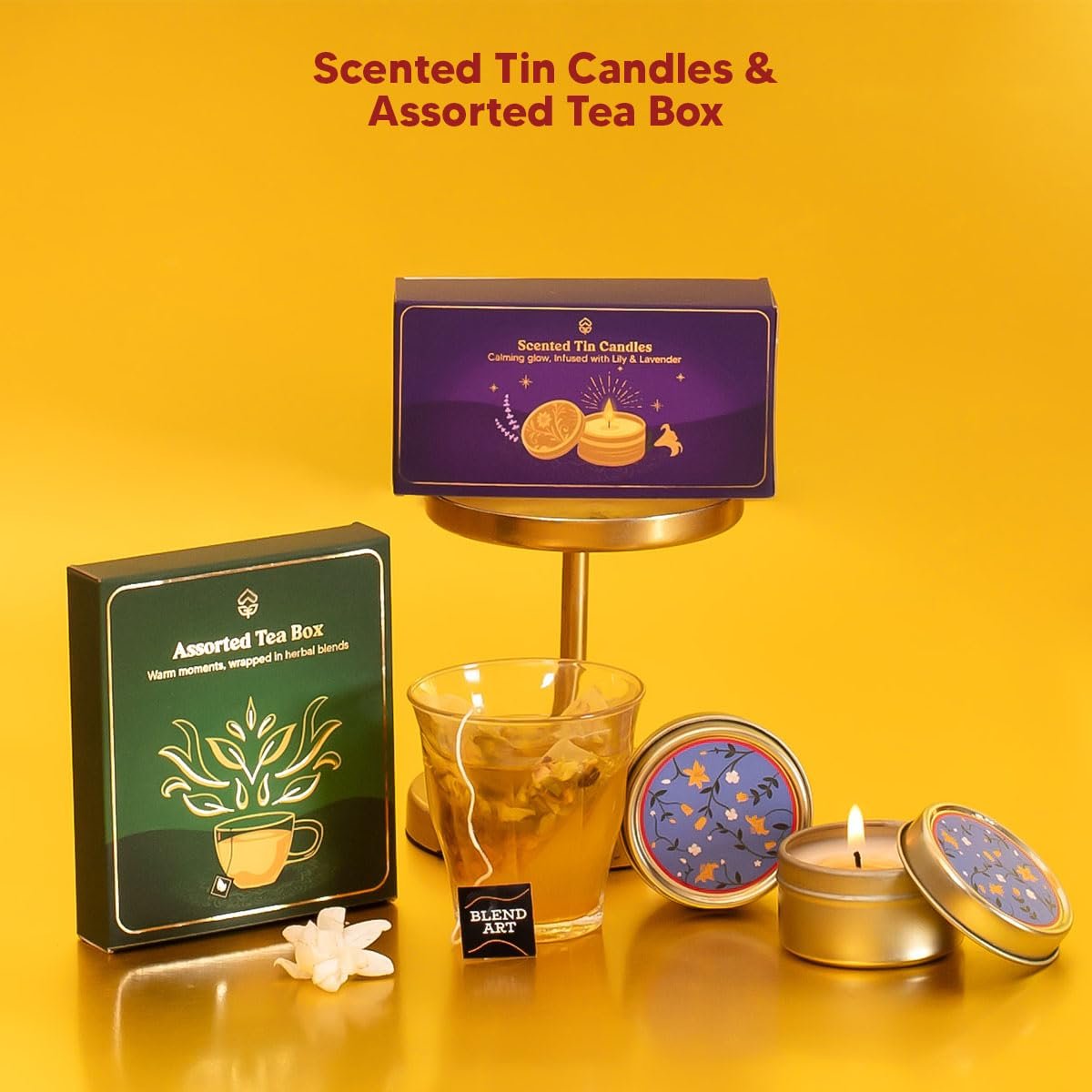 61byyli6dl. sl1200 Tyohaar 7-Item Diwali Festive Hamper – Chocolate Coated Nuts, Dry Fruit Laddoos and Tin Candles | Corporate & Family Gifting