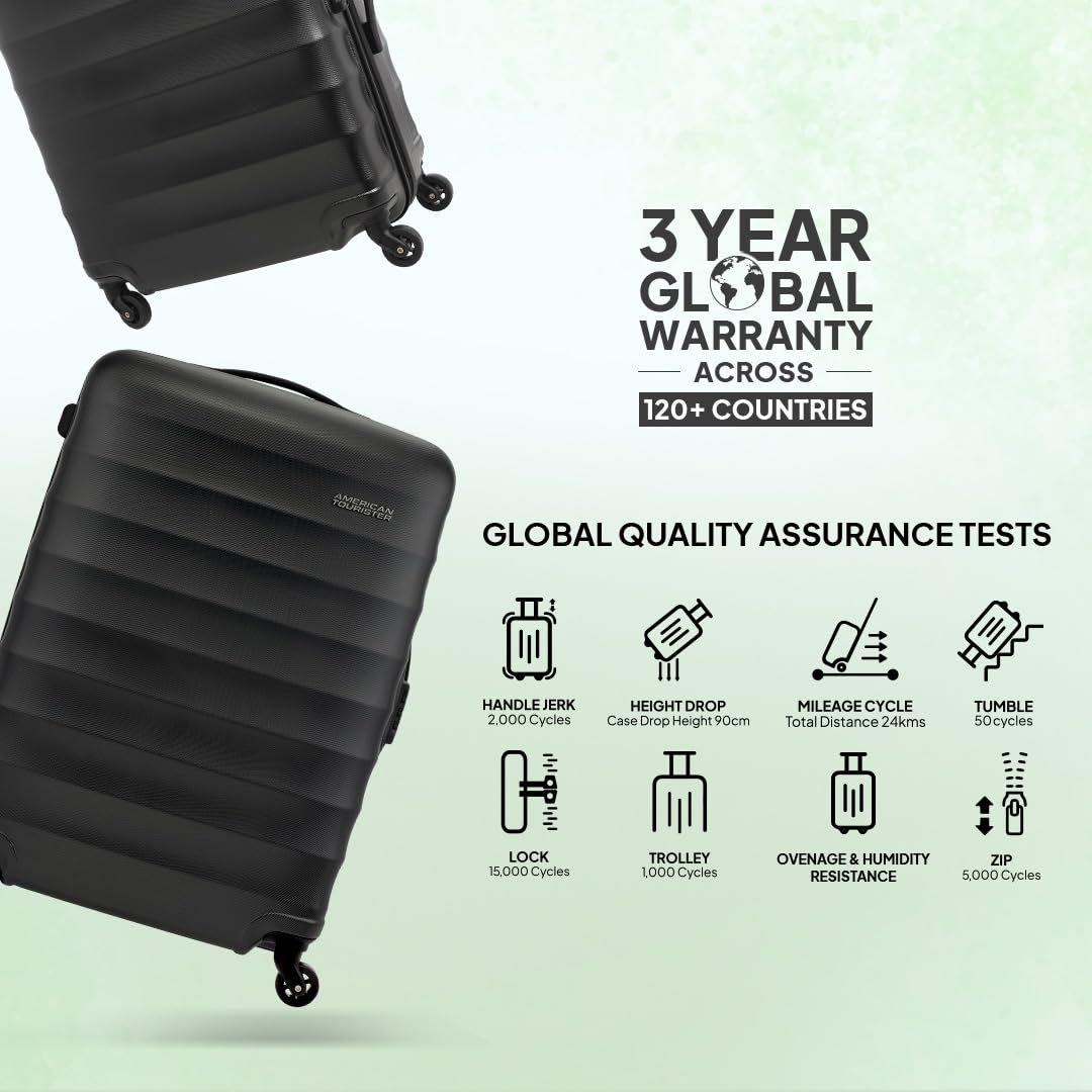 61evpid3cdl. sl1080 American Tourister 4 Wheels Trolley Bag for Travel | Barcelona 79 Cms Polycarbonate Spinner Hardsided Large Check-in Luggage Bag | Suitcase for Travel | Trolley Bag for Travelling, Gunmetal