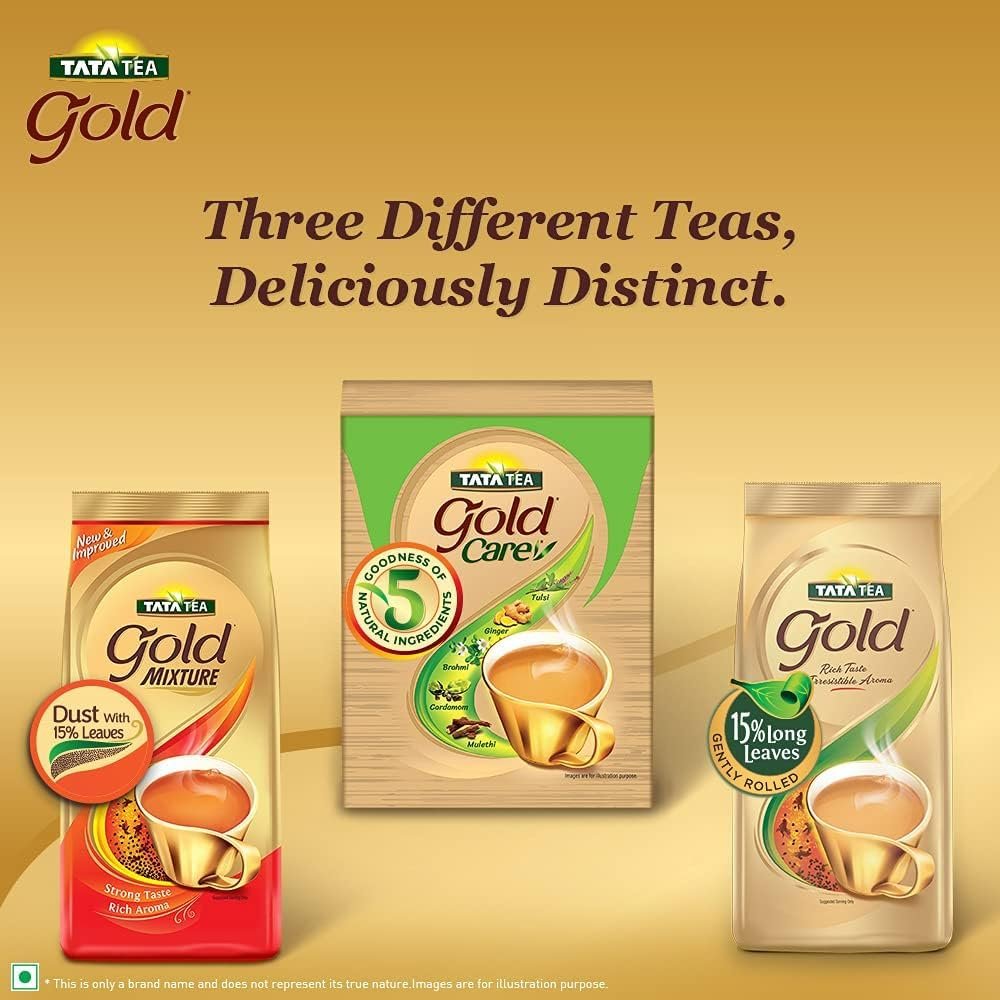 Tata Tea Gold Care 1kg, Rich in Taste, Goodness of Elaichi, Ginger, Tulsi, Brahmi & Mulethi, Black Tea, Loose Leaves