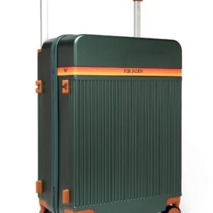 FUR JADEN The Aviator 55cm German Polycarbonate Travel Luggage Cabin Suitcase with 8 StealthTech Silent Shock Absorbing Wheels, TSA Lock & Aerospace Grade Wide Trolley (Forest Green, Cabin 20")