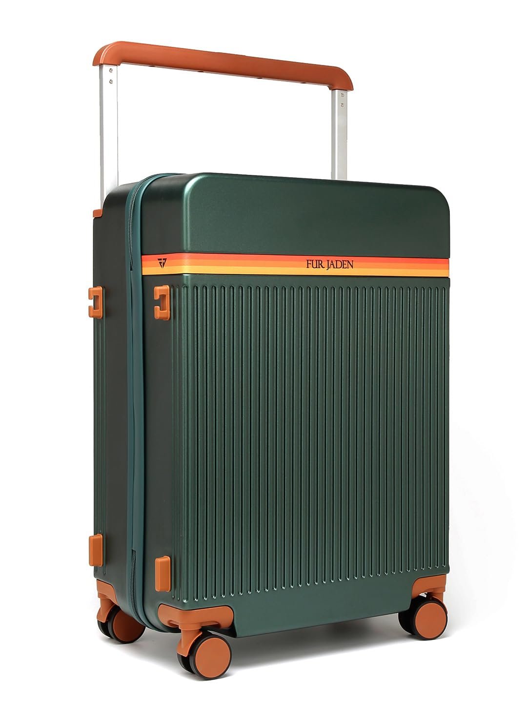 FUR JADEN The Aviator 55cm German Polycarbonate Travel Luggage Cabin Suitcase with 8 StealthTech Silent Shock Absorbing Wheels, TSA Lock & Aerospace Grade Wide Trolley (Forest Green, Cabin 20") FUR JADEN The Aviator 55cm German Polycarbonate Travel Luggage Cabin Suitcase with 8 StealthTech Silent Shock Absorbing Wheels, TSA Lock & Aerospace Grade Wide Trolley (Forest Green, Cabin 20")