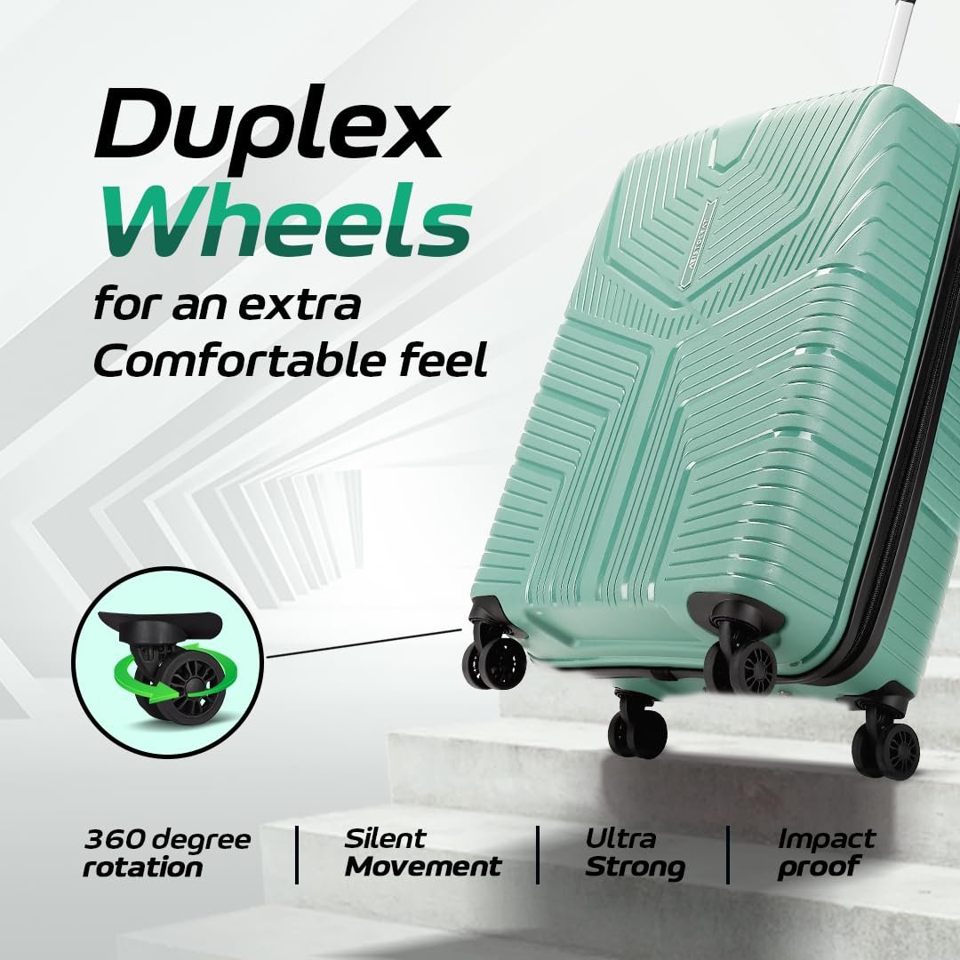61MeYwNFFtL. SL1080 Aristocrat Cabin Polypropylene (Pp) Prime 55 Cm(Small) Check-in Check-in 8 Wheels Spinner Trolley Bags for Travel Hard Case Luggage, Lightweight Bag & Combination Lock with 7 Years Warranty (Green)