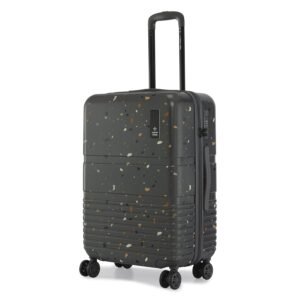 Nasher Miles Venice Hard-Sided Polycarbonate 8 Wheels Double Spinner Check-in Luggage Terrazzo Printed Grey 24 Inch | 65 Cm Medium Trolley Bag