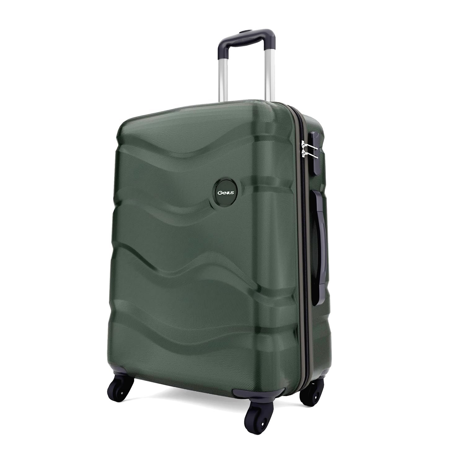 Safari Genius Fortis 66cm Medium Size Check-in Trolley Bag Hard Case Polycarbonate, 4 Spinner Wheels, 360 Degree Wheeling Luggage, Travel Bag, Suitcase for Travel, Trolley Bags for Travel, Green Safari Genius Fortis 66cm Medium Size Check-in Trolley Bag Hard Case Polycarbonate, 4 Spinner Wheels, 360 Degree Wheeling Luggage, Travel Bag, Suitcase for Travel, Trolley Bags for Travel, Green