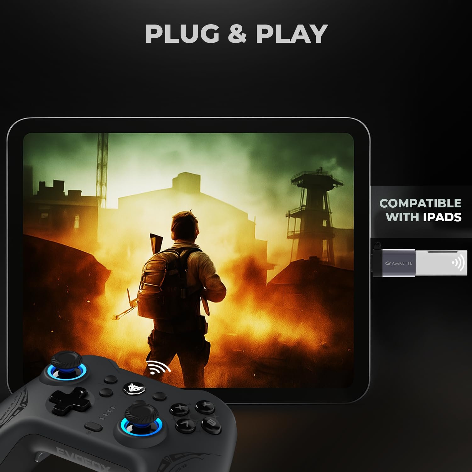 61YKCr2M TL. SL1500 Amkette iConnect Mini Lightning to USB Adapter, Connect USB Drives, Keyboards, Mice to iPhone & iPad with Lightning OTG Adaptor, Plug & Play iPhone OTG Connector, Attached Lanyard, Geoforce 1016 Chip