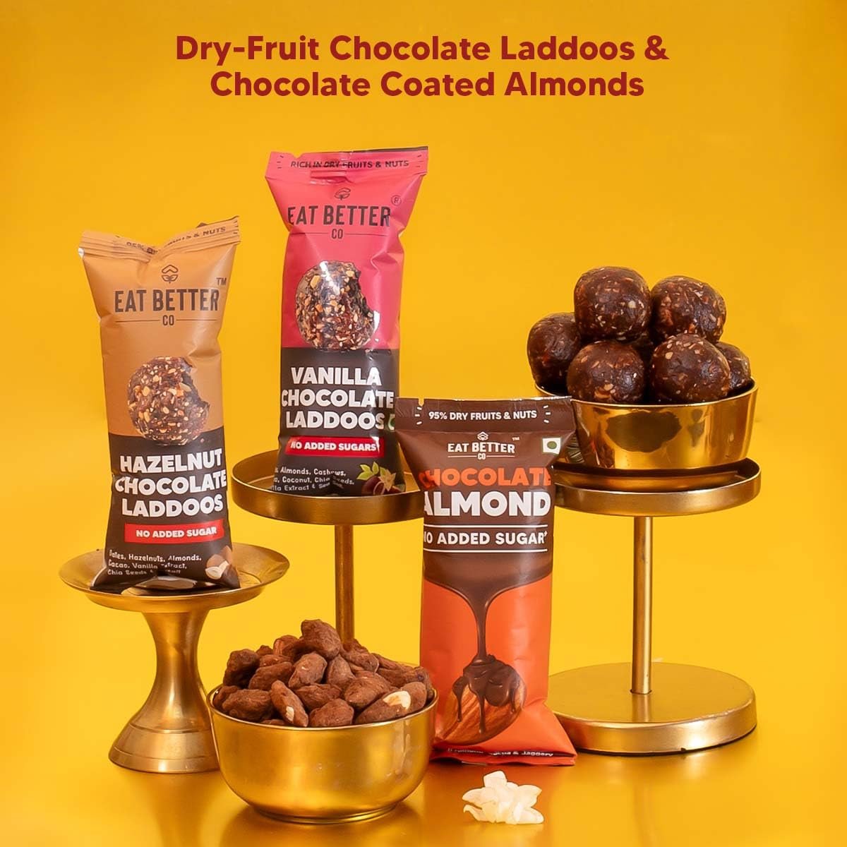 61z4 nlaqbl. sl1200 Tyohaar 7-Item Diwali Festive Hamper – Chocolate Coated Nuts, Dry Fruit Laddoos and Tin Candles | Corporate & Family Gifting