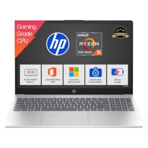 HP Smartchoice 15, AMD Ryzen 5 7535HS (16GB DDR5, 512GB SSD) Anti-Glare, Micro-Edge, FHD,15.6''/39.6cm, Win11, M365 Basic(1yr)* Office24, Silver, 1.6kg, fc1039AU, FHD Camera w/Shutter, Backlit Laptop