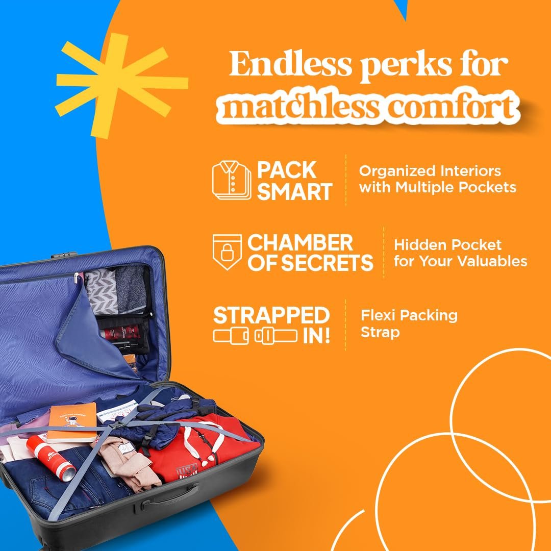 61aOGJAK2LL. SL1080 American Tourister Medium Ivy 2.0-8 Wheel, 68 CM Hard PP Check-in Suitcase for Travel/Trolley Bag for Travel/Travel Bag with Combination Lock & Smooth Sliding Double Wheel – Black