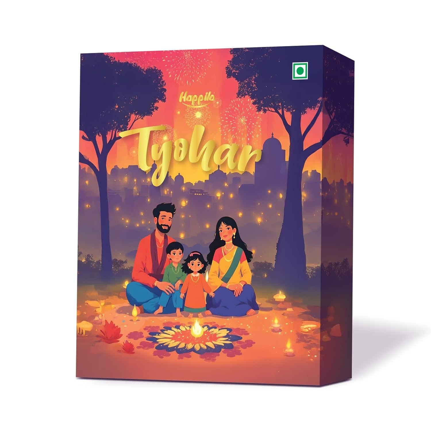 61d8S35W7cL. SL1500 Happilo Tyohar Diwali Gift Box with 10 Inclusions | Scented Candles | Plantable Pataka | Playing Card | Kalash &Mouli | Panchmeva | Diyas | Greeting Card | Toran | Dry Fruits | Gift Hamper | Corporate Gifting