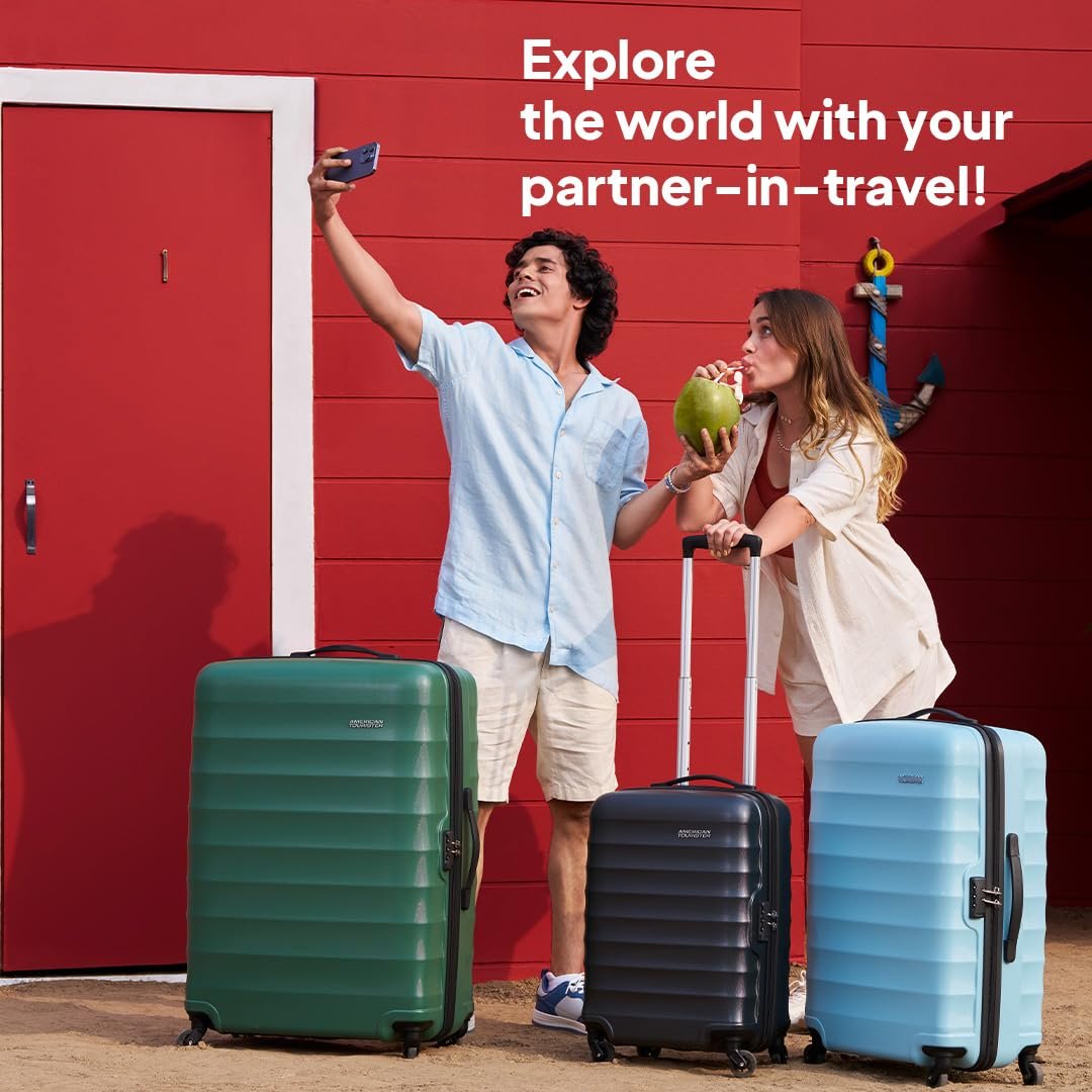 61icsvynibl. sl1080 1760917976 5863 American Tourister 4 Wheels Trolley Bag for Travel | Barcelona 79 Cms Polycarbonate Spinner Hardsided Large Check-in Luggage Bag | Suitcase for Travel | Trolley Bag for Travelling, Gunmetal