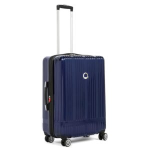 DELSEY PARIS IRINE 68 CM Medium Check-in Polycarbonate and Expandable 4 Double Wheels Navy Blue Hard-Sided Trolley Bag/Suitcase/Luggage