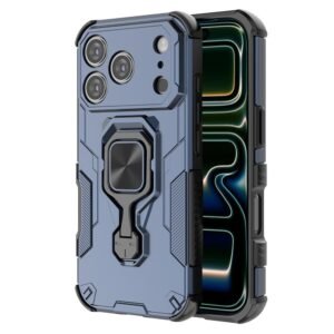 amazon basics Armor Case for Apple iPhone 17 Pro Max Defender Case | Rotating Ring Holder & Kickstand | Military Grade Armor | 360 Degree Protection Back Cover for Apple iPhone 17 Pro Max (Blue)