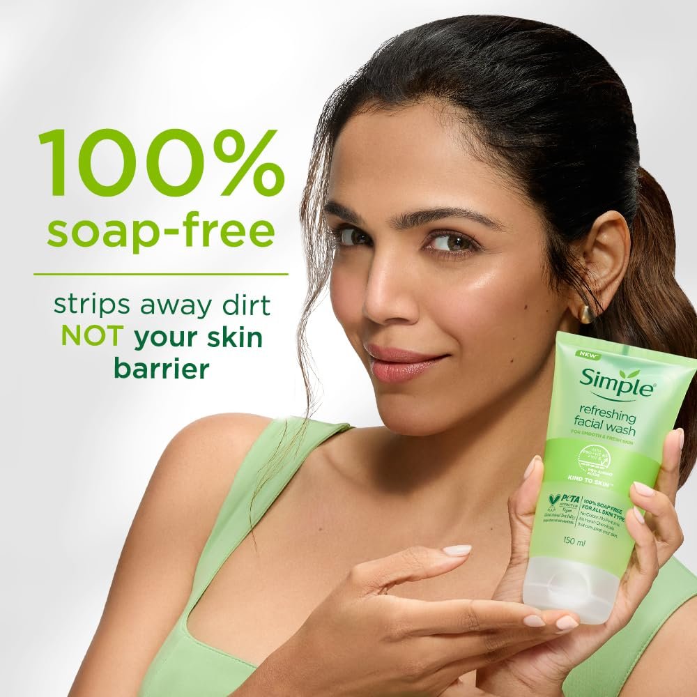 61tkrnlpubl. sl1000 Simple Kind To Skin Refreshing Facial Wash 150 ml | 100% Soap-Free Facewash that doesnt dry out your skin| For All Skin Types