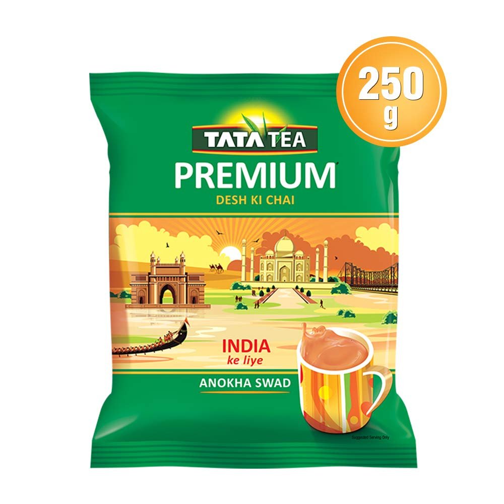Tata Tea Premium Desh Ki Chai, Unique Blend Crafted For Chai Lovers Across India, Black Tea, Loose Leaves,250 gram, masala