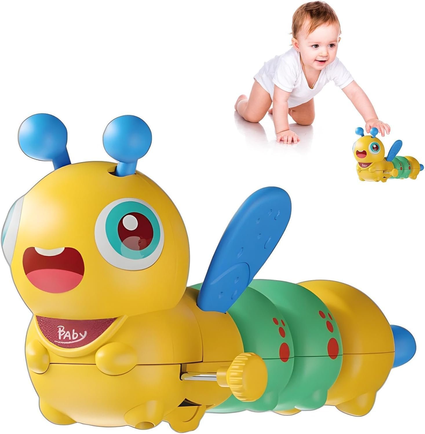 Toysbuddy Wind-Up Caterpillar Crawling Toy for Babies and Toddlers, Educational Learning Activity Toy, No Battery Required Toysbuddy Wind-Up Caterpillar Crawling Toy for Babies and Toddlers, Educational Learning Activity Toy, No Battery Required