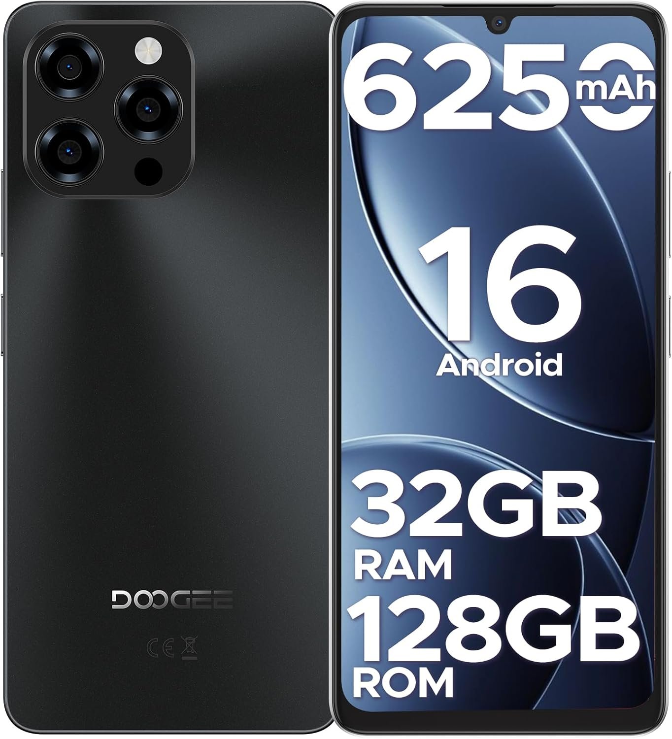 710Ez673IfL. AC SL1500 DOOGEE Note 58 Android 16 Unlocked Phones, 32GB+128GB/2TB Expand Cell Phone, 6.6HD+90Hz Dispaly, 6250mah Battery, 4G Dual Sim Unlocked Smartphone, Widevine L1/NFC/OTG/Face Unlock