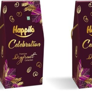 Happilo Premium Diwali Gift Pack with 8 Inclusions | Evil Eye Thread, Almond, Cashew, Raisin, Date Bite, Snack, Roli Chawal & Card, Dry Fruits DOVE Gift Box (Pack of 2)