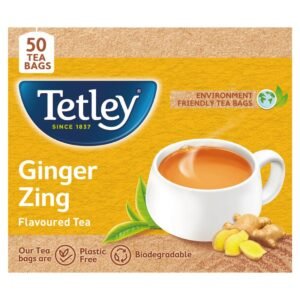 Tetley Ginger Zing Flavoured Chai Black Tea 50 Tea Bags,100 Grams