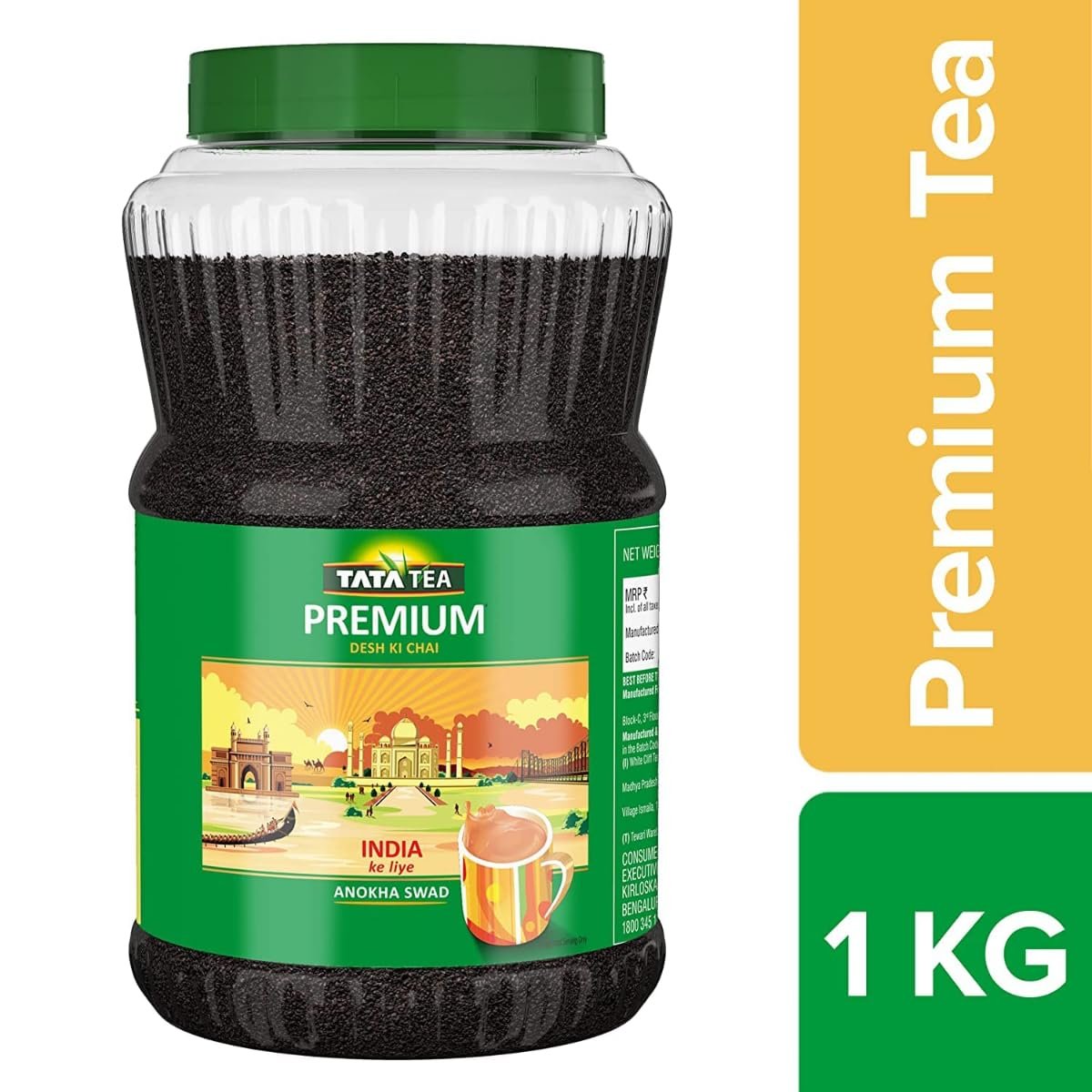 71cgzbpowfl. sl1200 Tata Tea Premium | Desh Ki Chai | Unique Blend Crafted For Chai Lovers Across India | Black Tea | 1kg Jar|Loose Leaves (Pack of 2)