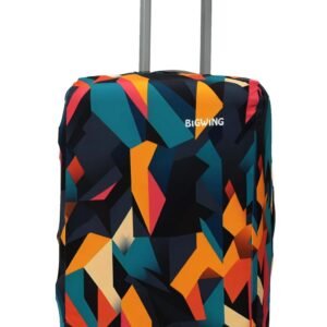 BIGWING Protective Cover in Polyester Fabric with Abstract Print Multicolour | 20' Inch 55 cm Small Size | Hard Luggage Trolley Bag Cover (Fits Only On Fiber - Plastic Trolley Bag)