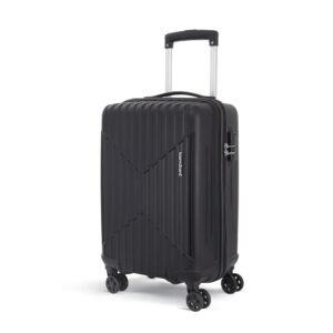 KAMILIANT by American Tourister Cabin Savvy 55 Cms Small (PP) Hard Sided 8 Wheels Spinner Luggage/Suitcase/Trolley Bag (Black) (Double Wheel)