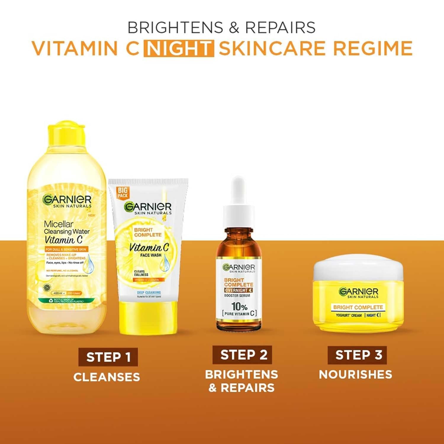 71jm6 ujdl. sl1500 Garnier Bright Complete Night Vitamin C Serum With 10% Pure Vitamin C for Bright Skin, PM Routine Vitamin C Serum Suitable For All Skin Types, 15ml