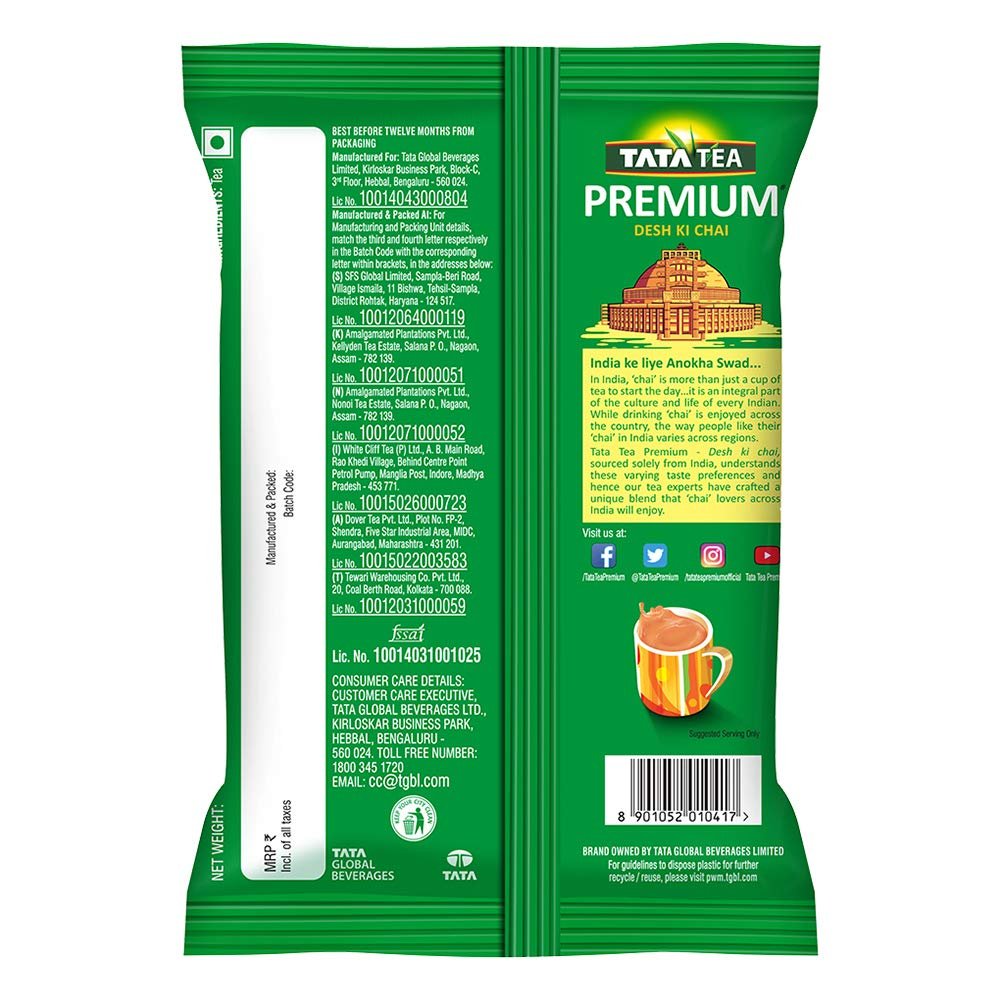 Tata Tea Premium500 gram, Desh Ki Chai, Unique Blend Crafted For Chai Lovers Across India, Black Tea, Loose Leaves