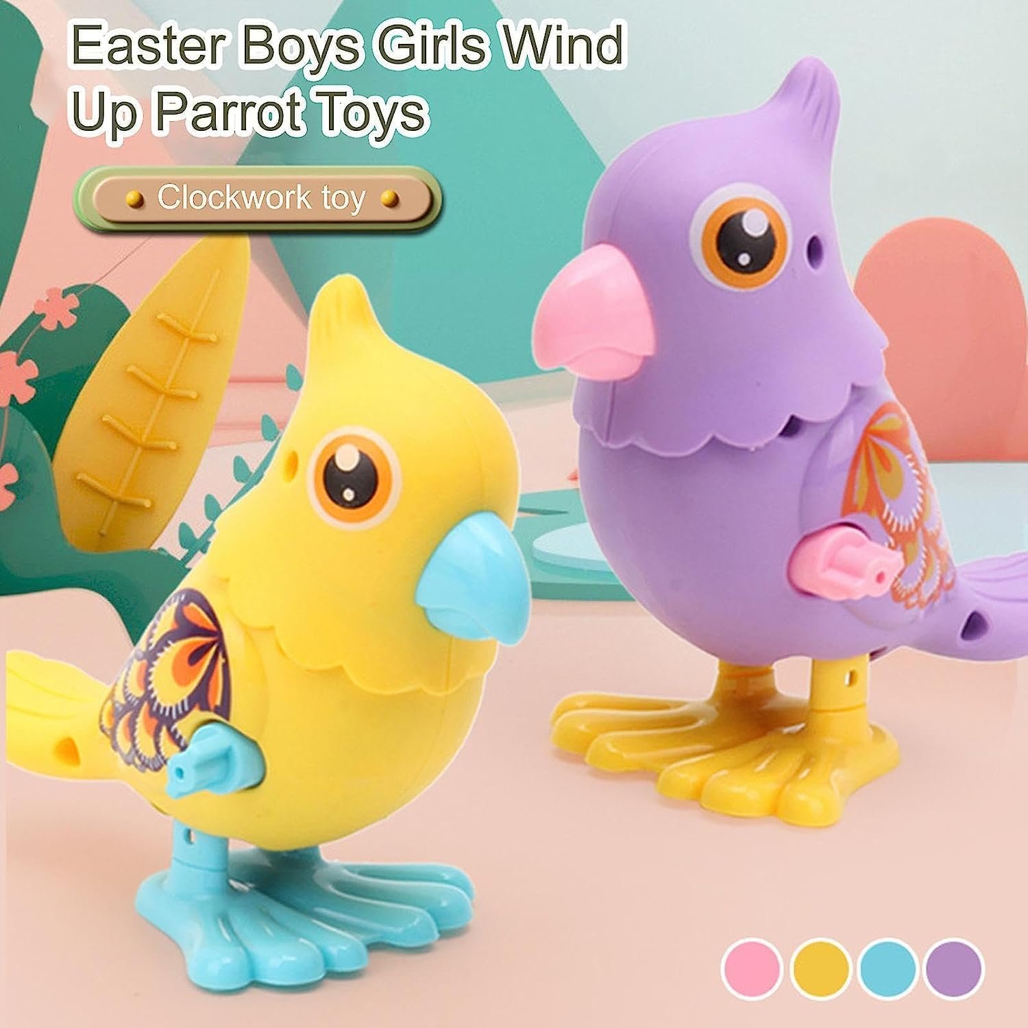 71nb3fhaql. sl1500 SUPER TOY 3 PEC Jumping Bird Animals Key Operated Wind Up Toys for Toddler Kids Colorful Funny Moving Toys for Babies 6-12 Months (Assorted)