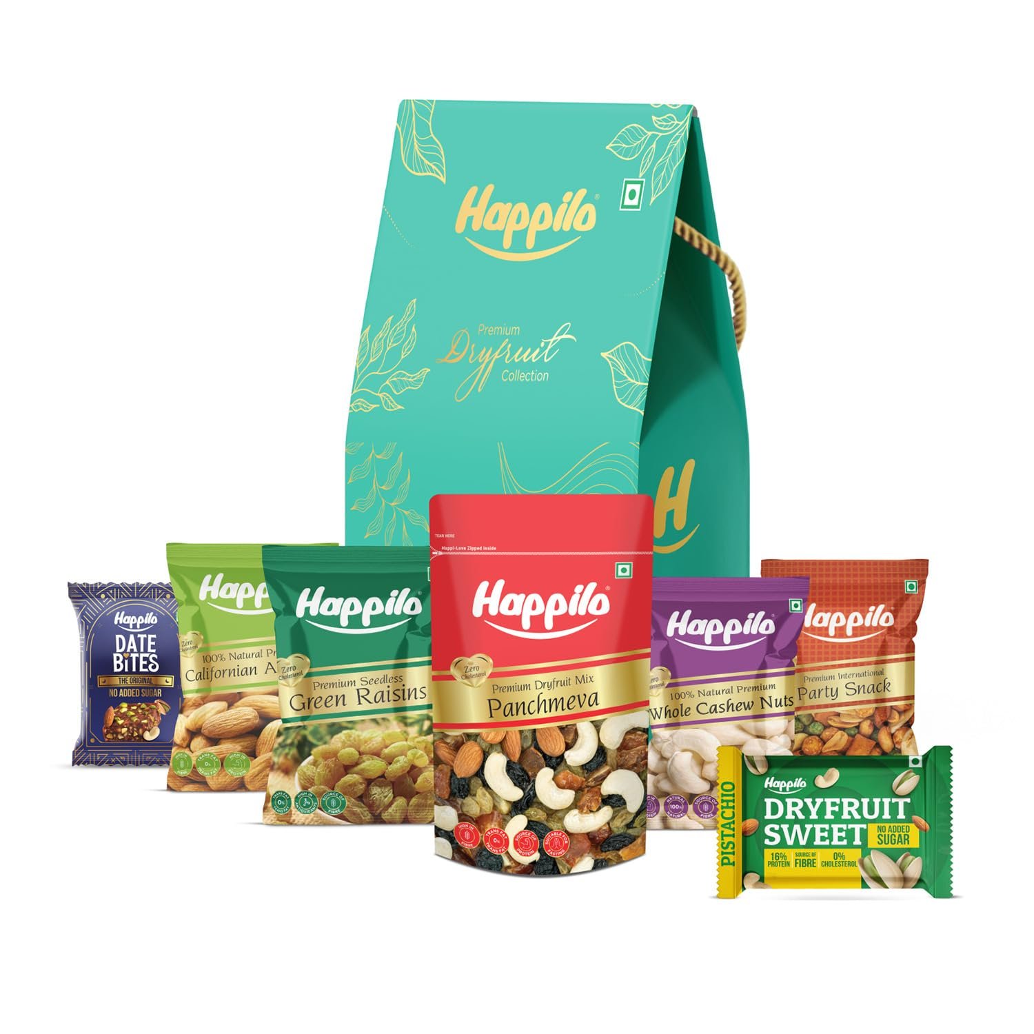 Happilo Premium Bhai Dooj Gift Pack with 7 Inclusions | Dry fruit Sweet, Date Delight, Almond, Cashew, Raisin,Panchmeva, Party Snack, Dry Fruits ROBIN box, Bhai Dooj Gift Set for Brother Happilo Premium Bhai Dooj Gift Pack with 7 Inclusions | Dry fruit Sweet, Date Delight, Almond, Cashew, Raisin,Panchmeva, Party Snack, Dry Fruits ROBIN box, Bhai Dooj Gift Set for Brother